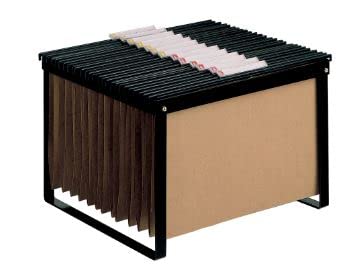 Soporte para carpetas colgante negro bastidor de sobremesa para carpetas tamaño folio y din a4.