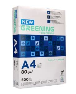 Papel fotocopiadora greening din a4 80 gramos paquete de 500 hojas.