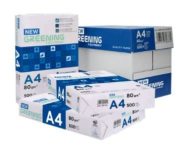 Papel fotocopiadora greening din a4 80 gramos paquete de 500 hojas.