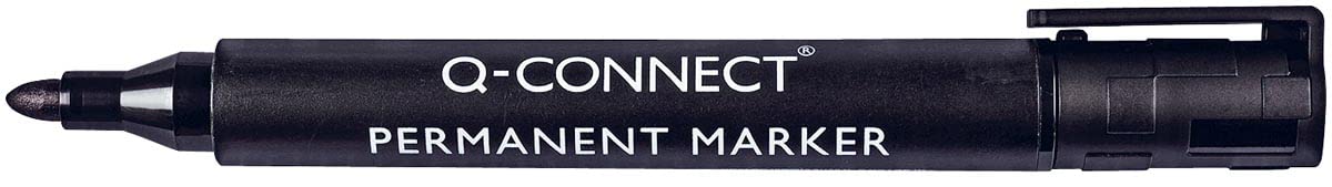 Rotulador q-connect marcador permanente negro punta redonda 3 mm. unidad