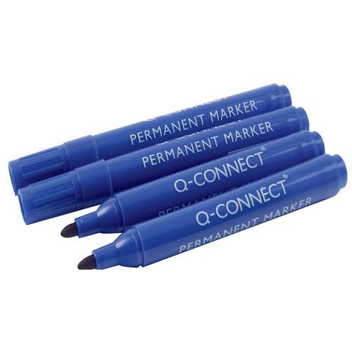 Q-Connect KF26046, Rotulador Marcador Permanente, Azul, caja de 10 piezas