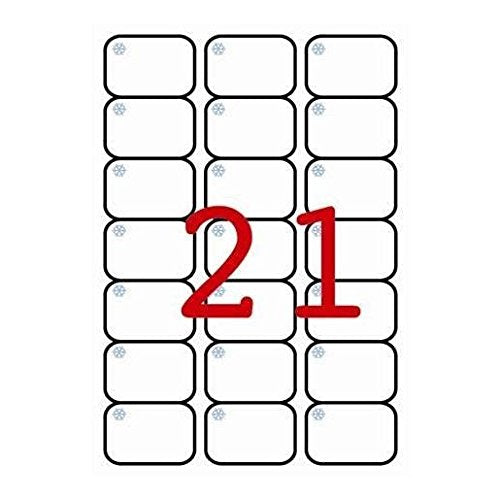 APLI 12328 - Etiquetas adhesivas blancas, tamaño 63,5x38,1 mm especiales para congelados en caja con 10 hojas