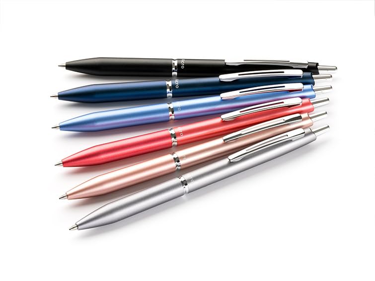 PILOT Bolígrafo premium Acro 1000 en Caja Regalo Rosa Coral - Tinta muy suave para una fluidez de escritura inigualable - Bolígrafo recargable y retráctil - Tinta negra - Punta Media