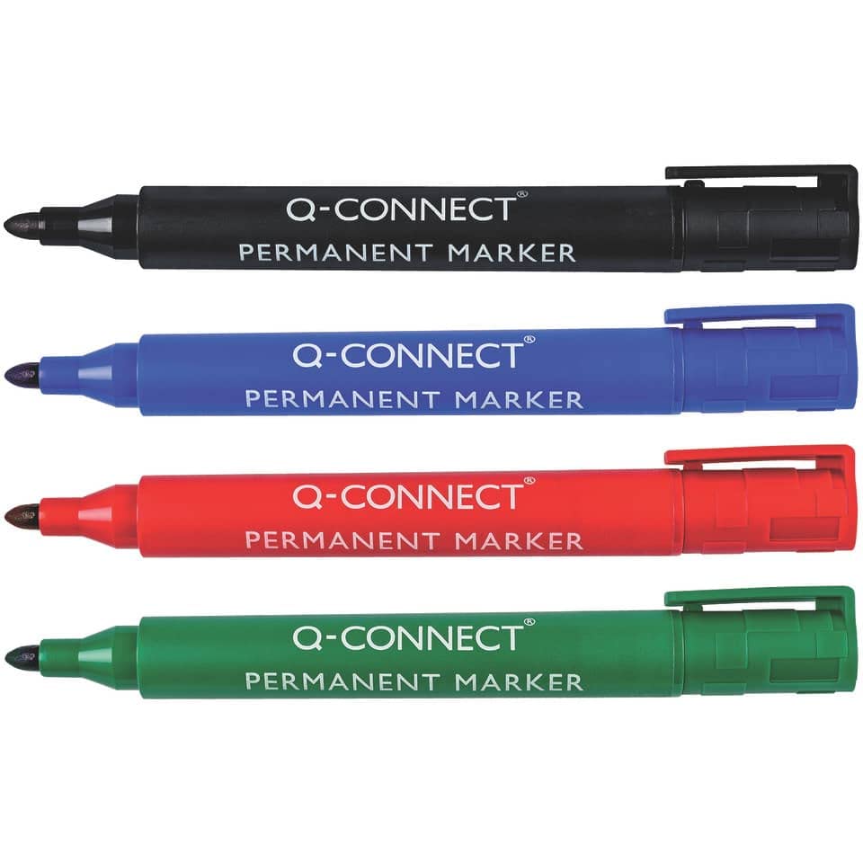 Q-Connect KF26046, Rotulador Marcador Permanente, Azul, caja de 10 piezas