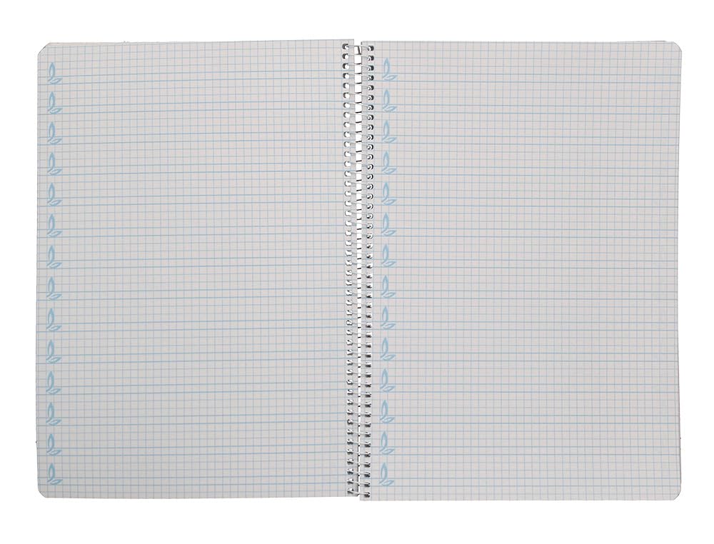 Liderpapel Cuaderno espiral a4 pautaguia tapa blanda 80h 75 gr cuadro pautado 5mm color azul.