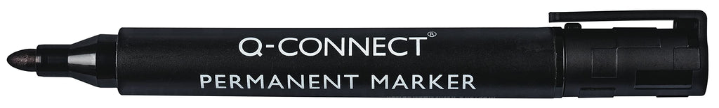 Q-Connect Rotulador marcador permanente negro punta redonda 3.0 mm