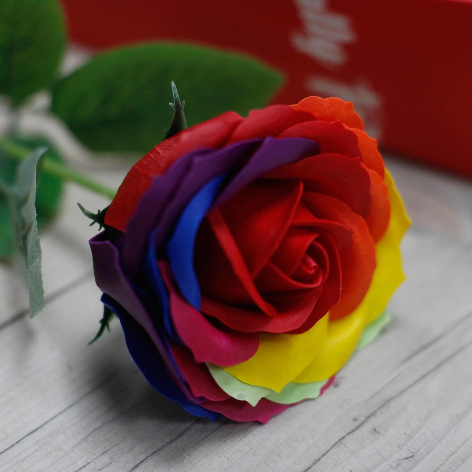 6x Luxury Soap Flower - Rainbow