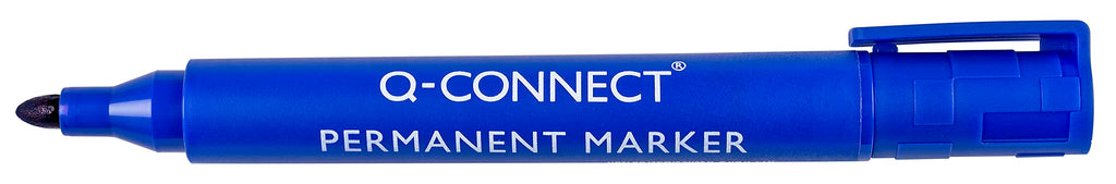 Q-Connect KF26046, Rotulador Marcador Permanente, Azul, caja de 10 piezas