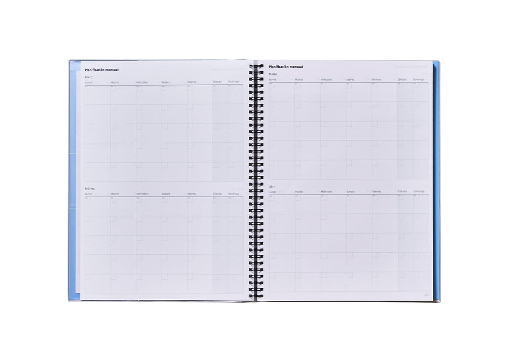 ADDITIO - Cuaderno Tríplex para el profesorado | Planificación mensual y semanal | Evaluación | Tutoría | Reuniones | Papel ecológico | Tamaño 22,5 x 31 cm | Español | Lila