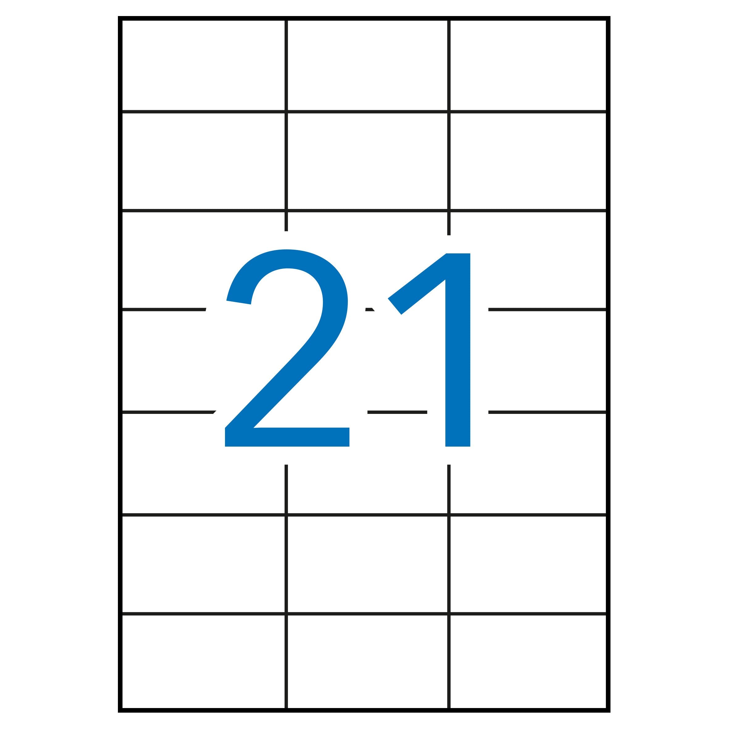 APLI 1276 - Etiqueta Adhesiva tamaño 70x42,4 mm para fotocopiadora Laser Ink-Jet en Caja con 100 Hojas DIN a4