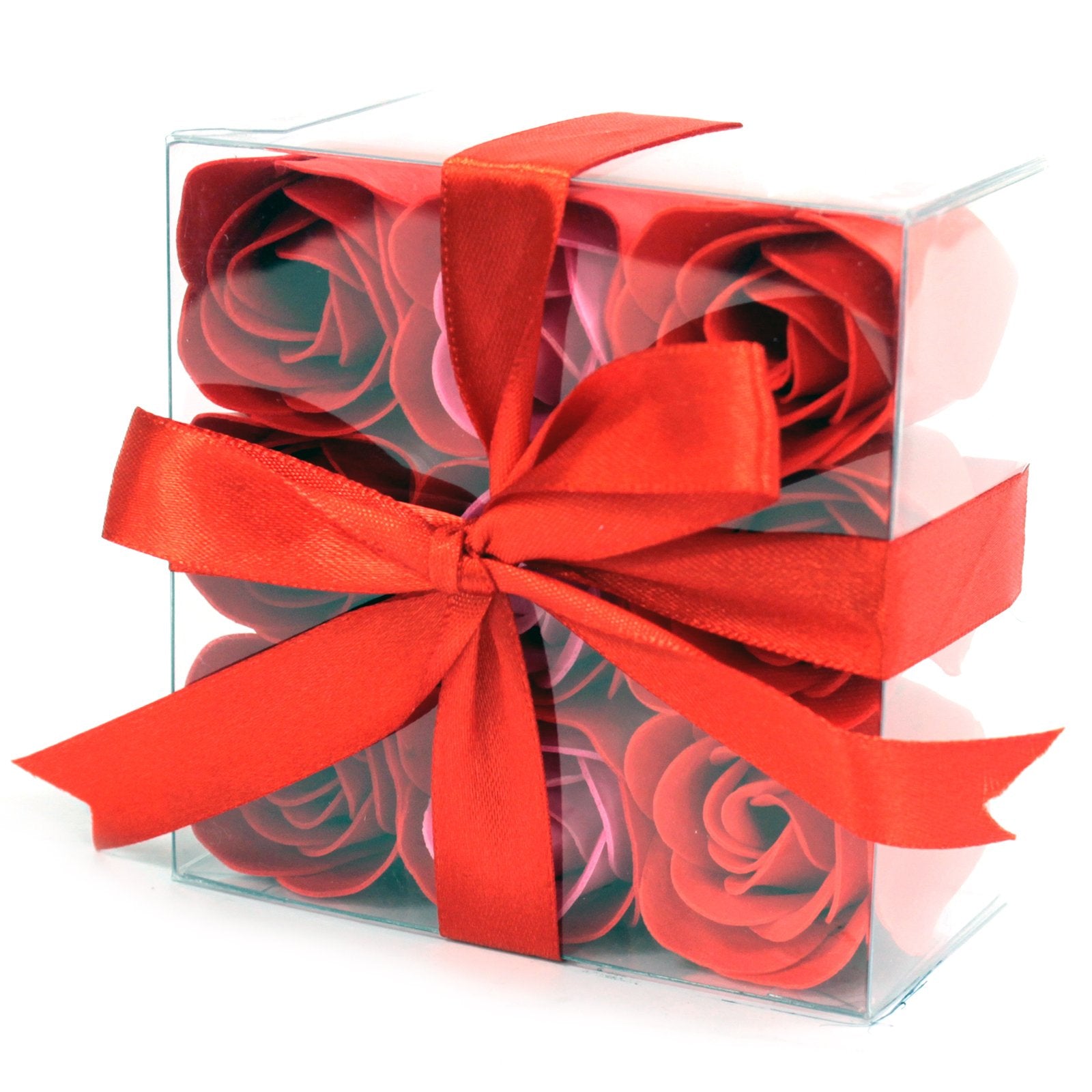 1x Set of 9 Soap Flowers - Red Roses
