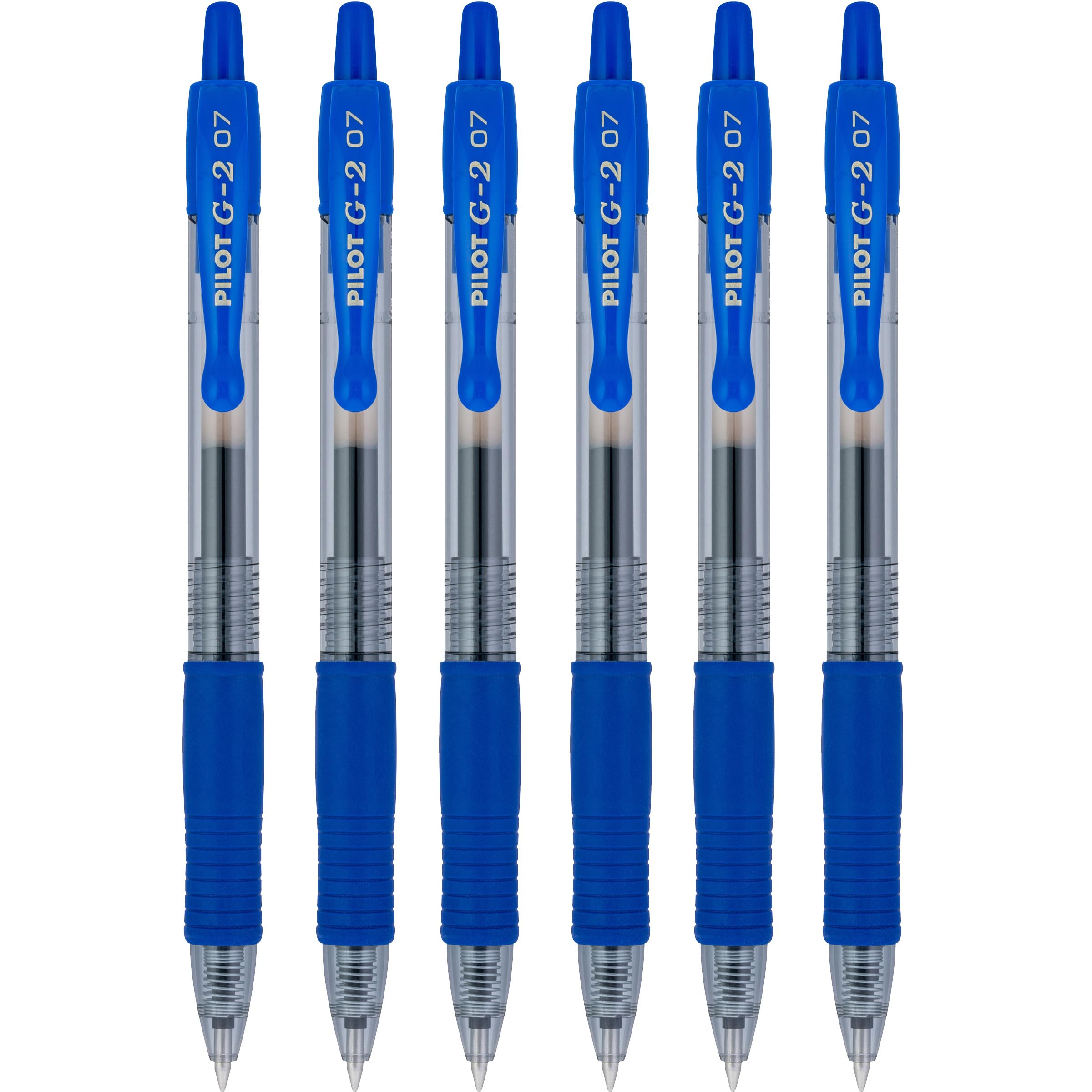 Pilot Pen 2605 G2 07 - Bolígrafo de tinta de gel (0,7 mm, punta de 0,39 mm, ancho de línea de 0,39 mm, rellenable, bl-g2-7, 6 unidades), color azul