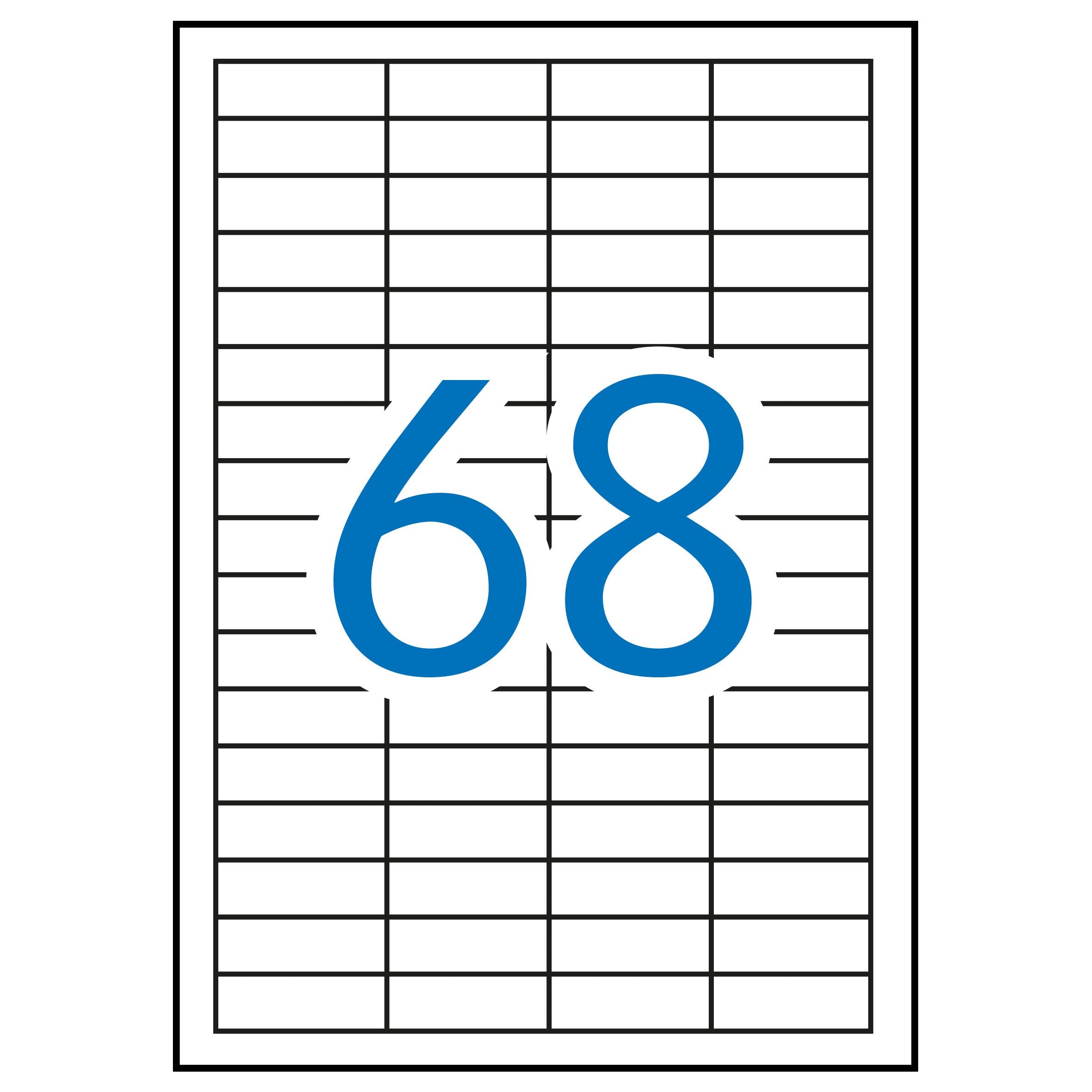 APLI 1282 - Etiquetas adhesivas tamaño 48,5x16,9 mm para fotocopiadora laser ink-jet , caja de 100h, dina4 , 6800 etiquetas