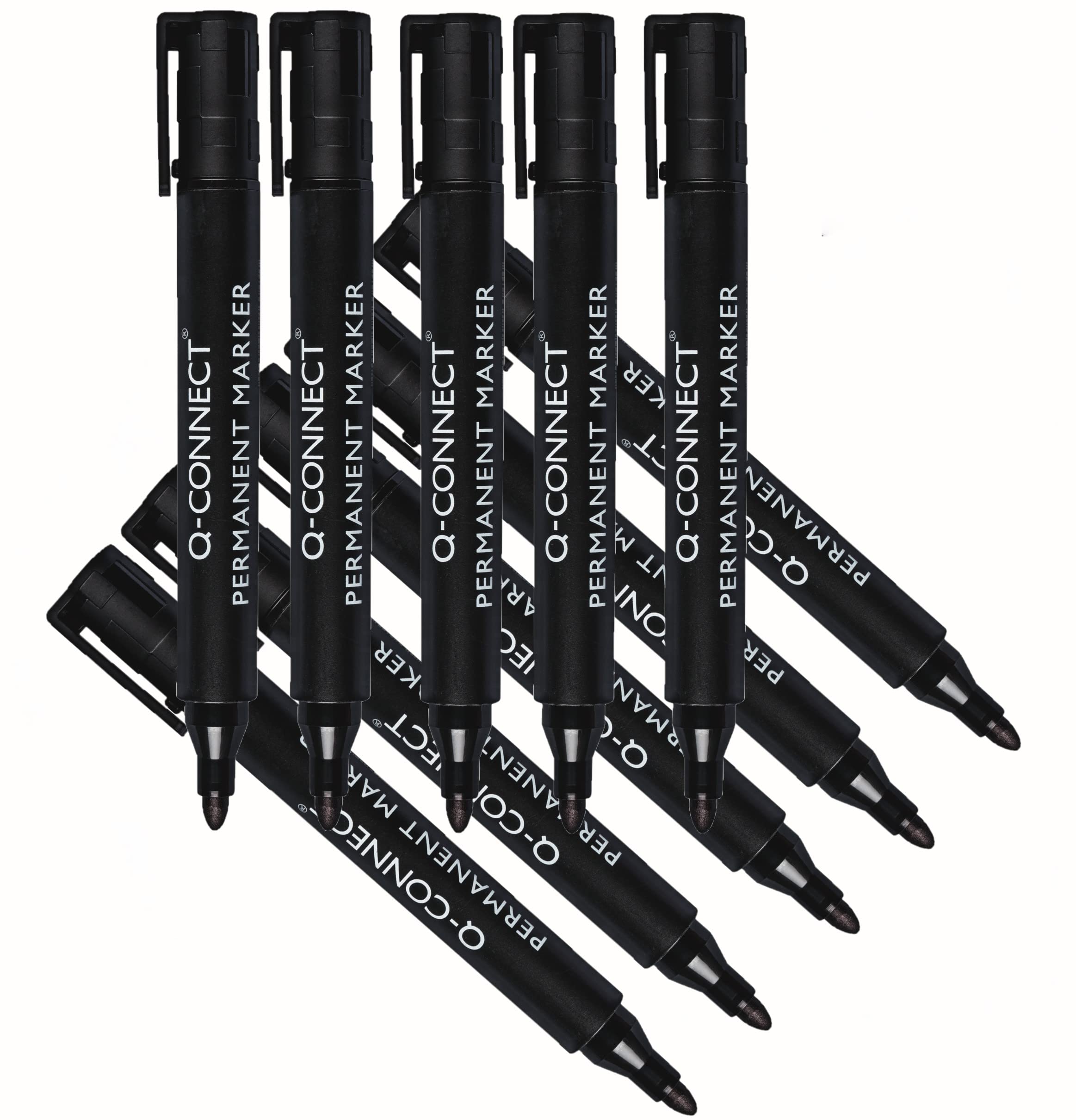 Q-Connect Rotulador marcador permanente negro punta redonda 3.0 mm